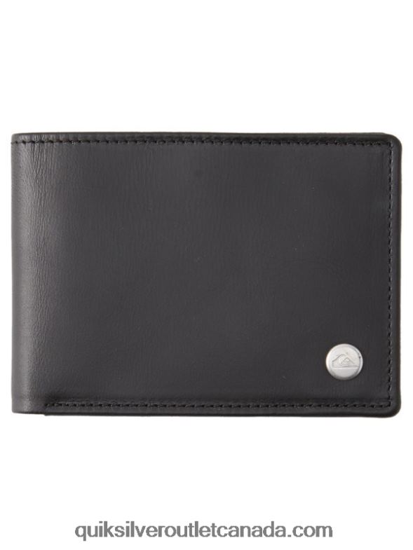 CA Quiksilver Men Mac Tri-Fold Leather Wallet black TX4R21221