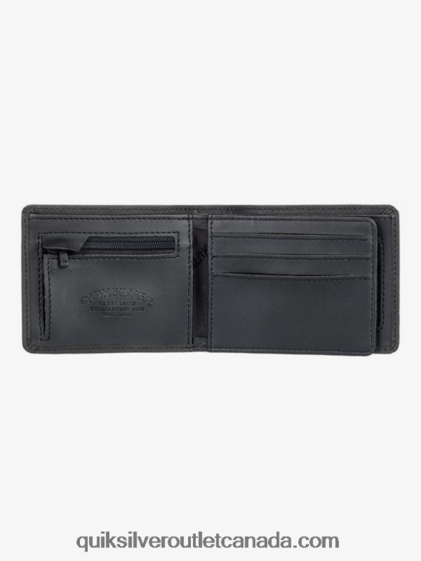 CA Quiksilver Men Mac Tri-Fold Leather Wallet black TX4R21221