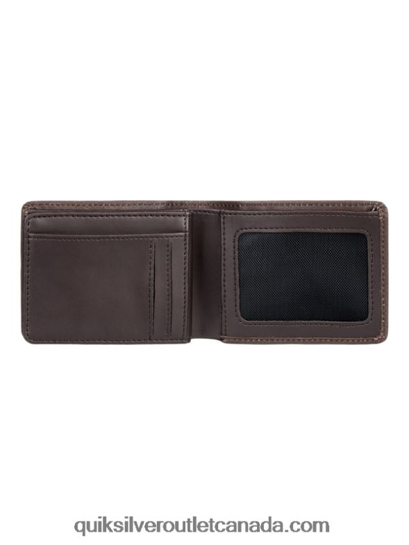 CA Quiksilver Men Mac Tri-Fold Leather Wallet chocolate brown TX4R21222