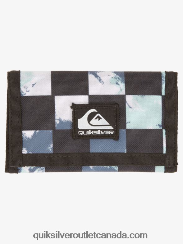 CA Quiksilver Men The Everydaily Printed Tri-Fold Wallet bering sea check tie dye 233 TX4R2737