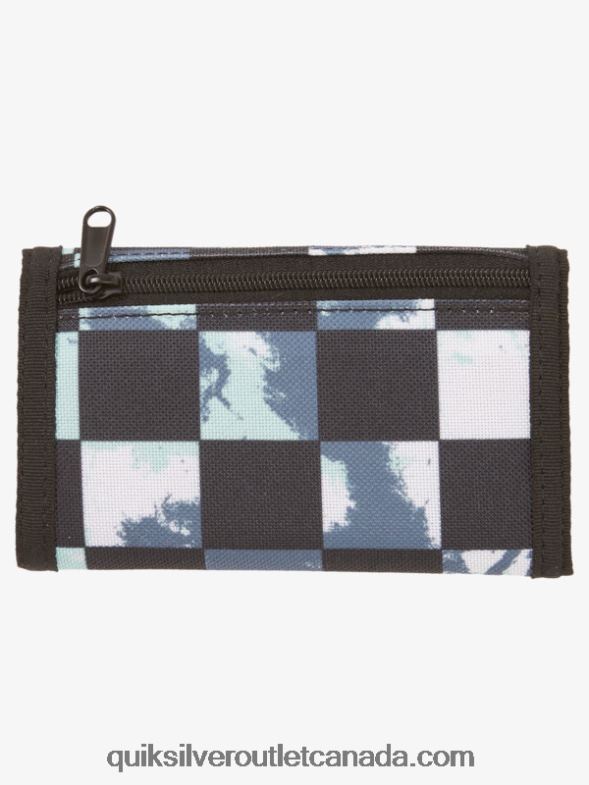 CA Quiksilver Men The Everydaily Printed Tri-Fold Wallet bering sea check tie dye 233 TX4R2737