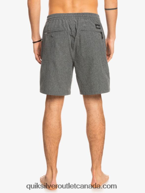 CA Quiksilver Men Elastic Heather Amphibian 18 Hybrid Shorts black TX4R21664