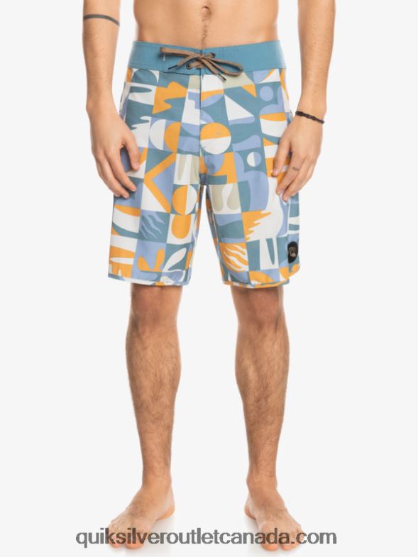 CA Quiksilver Men HEMPSTRETCH Scallop 19 Boardshorts ashley blue TX4R21743