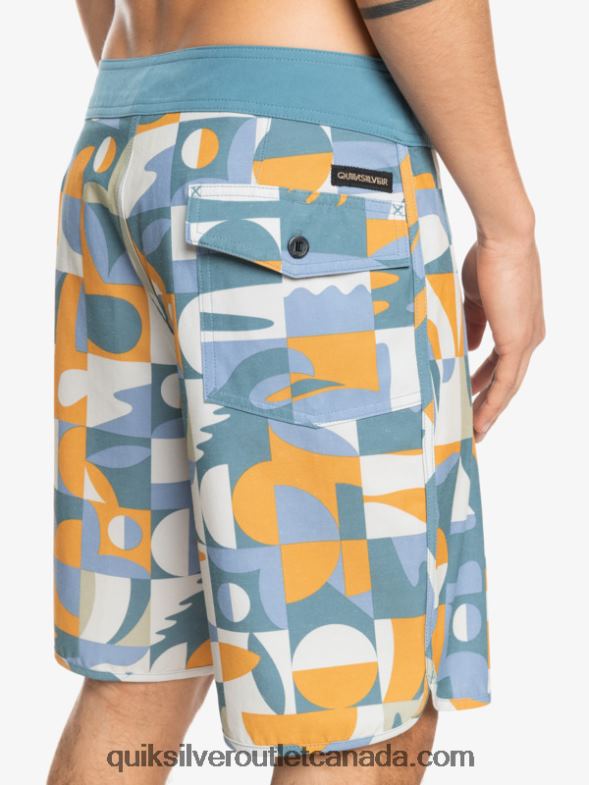 CA Quiksilver Men HEMPSTRETCH Scallop 19 Boardshorts ashley blue TX4R21743