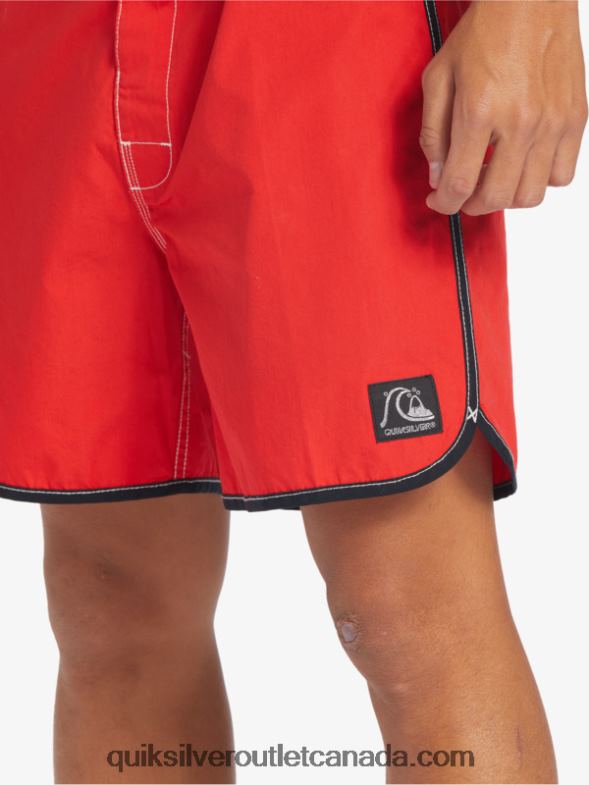 CA Quiksilver Men Original Scallop Snap 16 Boardshorts high risk red TX4R2169