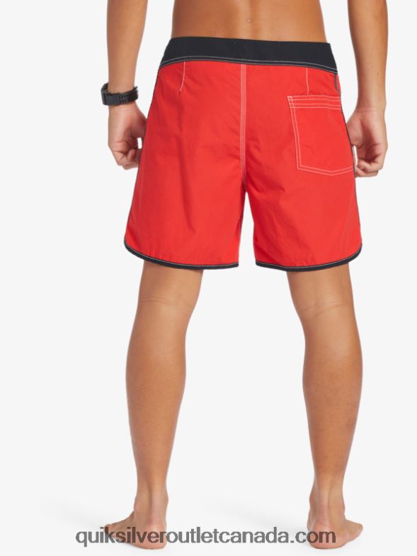 CA Quiksilver Men Original Scallop Snap 16 Boardshorts high risk red TX4R2169