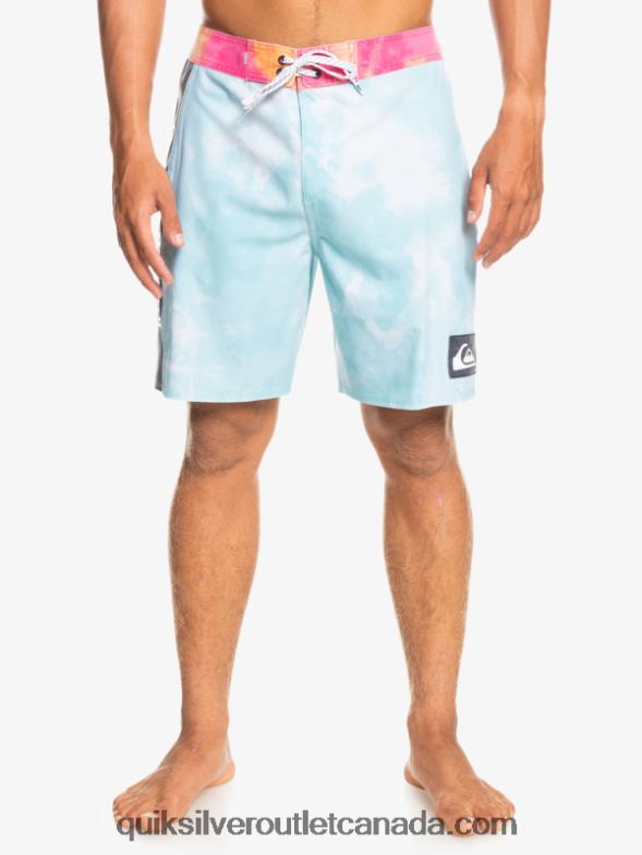 CA Quiksilver Men SurfSilk Acid Wash 18 Boardshorts angel blue TX4R21748