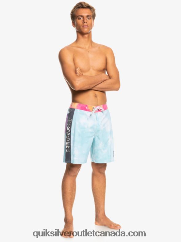CA Quiksilver Men SurfSilk Acid Wash 18 Boardshorts angel blue TX4R21748