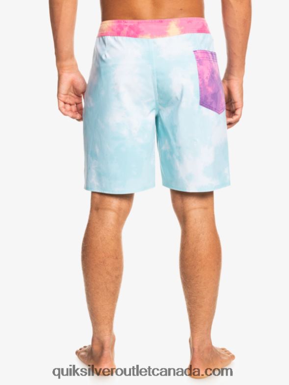 CA Quiksilver Men SurfSilk Acid Wash 18 Boardshorts angel blue TX4R21748