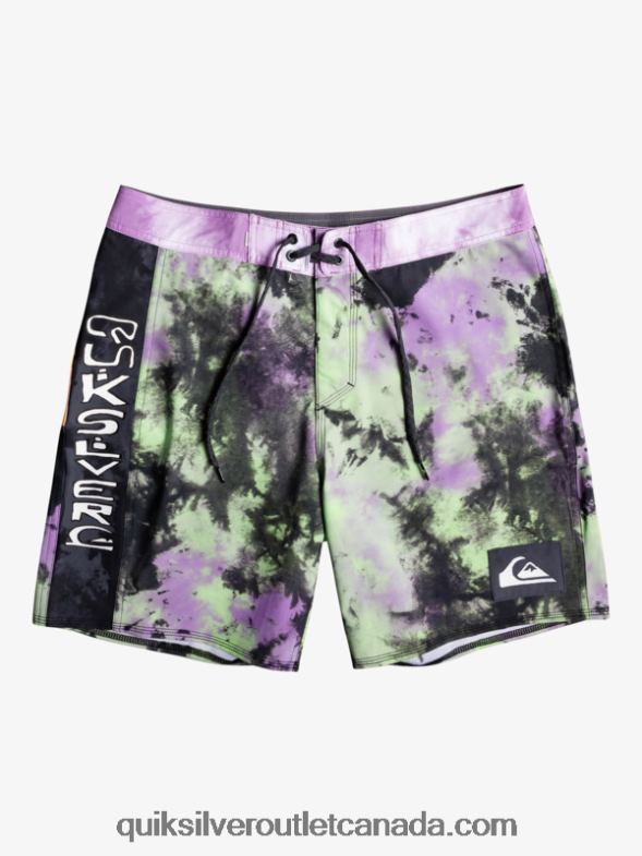 CA Quiksilver Men SurfSilk Acid Wash 18 Boardshorts jade lime TX4R21745