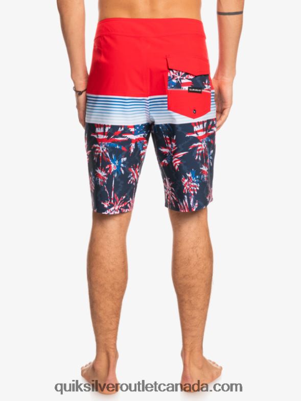 CA Quiksilver Men SurfSilk Panel 20 Boardshorts high risk red TX4R21459