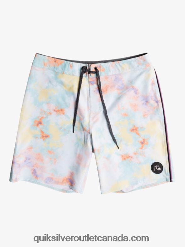 CA Quiksilver Men SurfSilk Piped 18 Boardshorts white TX4R21749