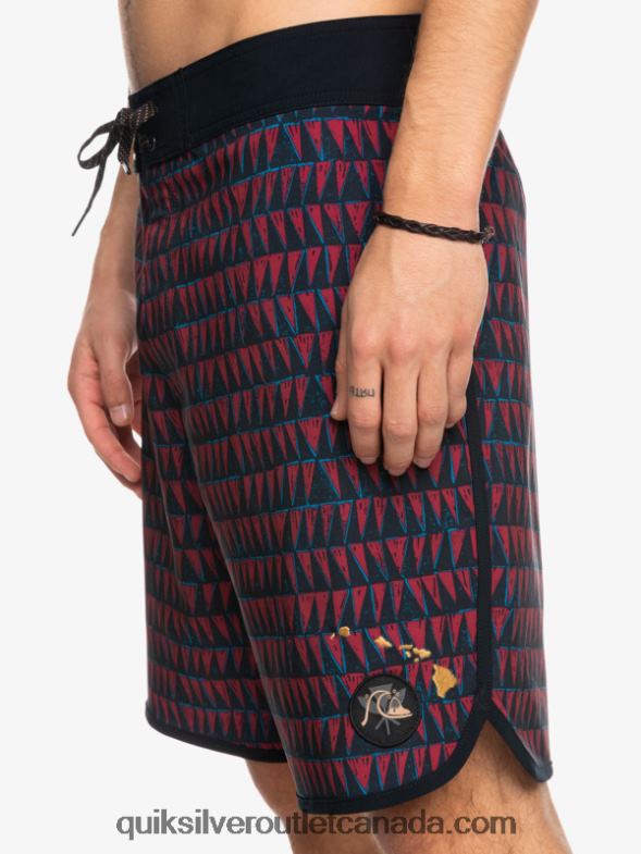 CA Quiksilver Men Surfsilk Hawaii Scallop 19 Boardshorts ruby wine TX4R21322