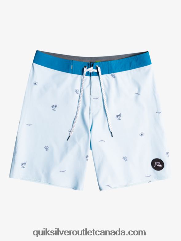 CA Quiksilver Men Surfsilk Spaced Out 19 Boardshorts blue grey TX4R21812