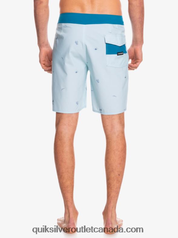 CA Quiksilver Men Surfsilk Spaced Out 19 Boardshorts blue grey TX4R21812