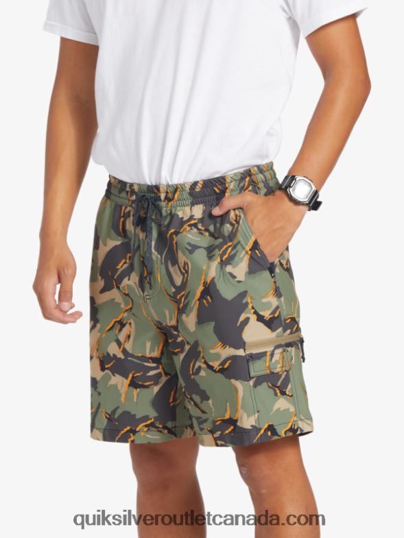 CA Quiksilver Men Taxer Cargo 18 Amphibian Boardshorts camo - plage TX4R2252