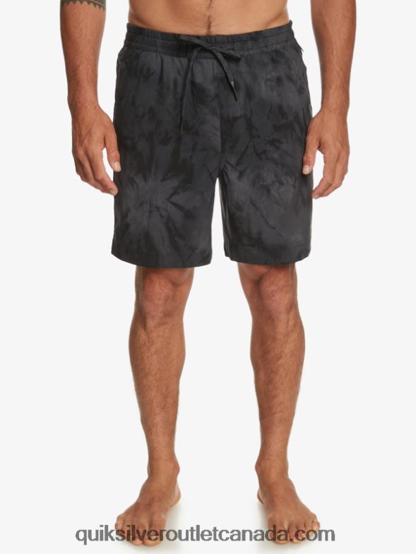 CA Quiksilver Men Taxer Print 18 Amphibian Boardshorts black TX4R2101