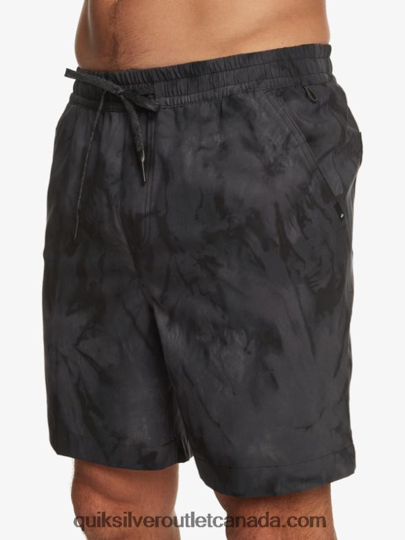 CA Quiksilver Men Taxer Print 18 Amphibian Boardshorts black TX4R2101