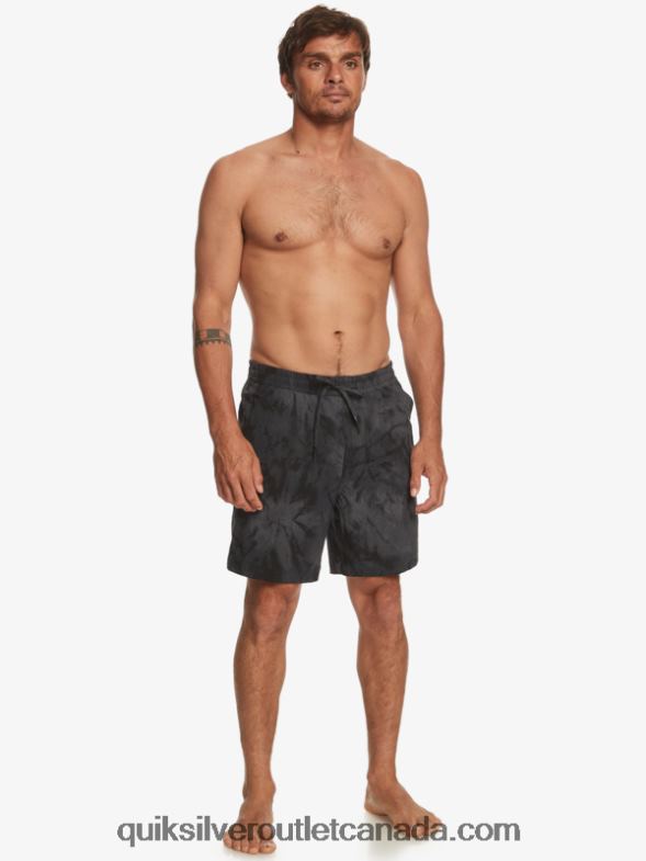 CA Quiksilver Men Taxer Print 18 Amphibian Boardshorts black TX4R2101