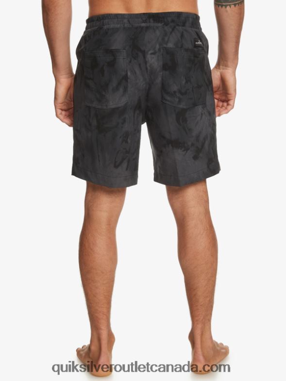 CA Quiksilver Men Taxer Print 18 Amphibian Boardshorts black TX4R2101