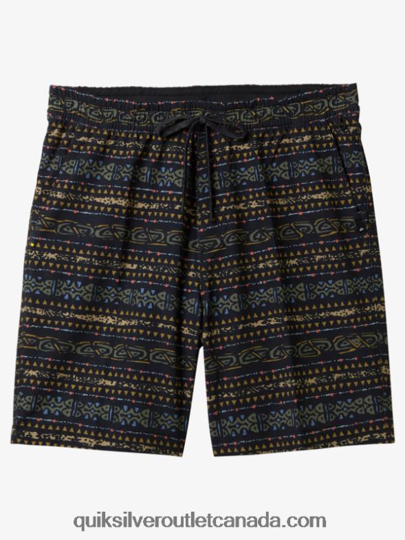 CA Quiksilver Men Taxer Print 18 Amphibian Boardshorts black TX4R2102