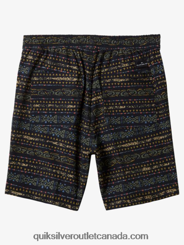 CA Quiksilver Men Taxer Print 18 Amphibian Boardshorts black TX4R2102