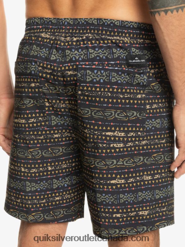 CA Quiksilver Men Taxer Print 18 Amphibian Boardshorts black TX4R2102