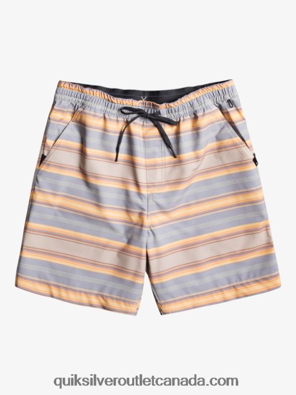 CA Quiksilver Men Taxer Print 18 Amphibian Boardshorts plaza taupe surf days stripe TX4R2104