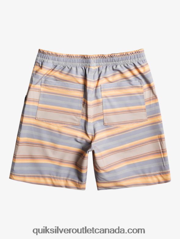 CA Quiksilver Men Taxer Print 18 Amphibian Boardshorts plaza taupe surf days stripe TX4R2104