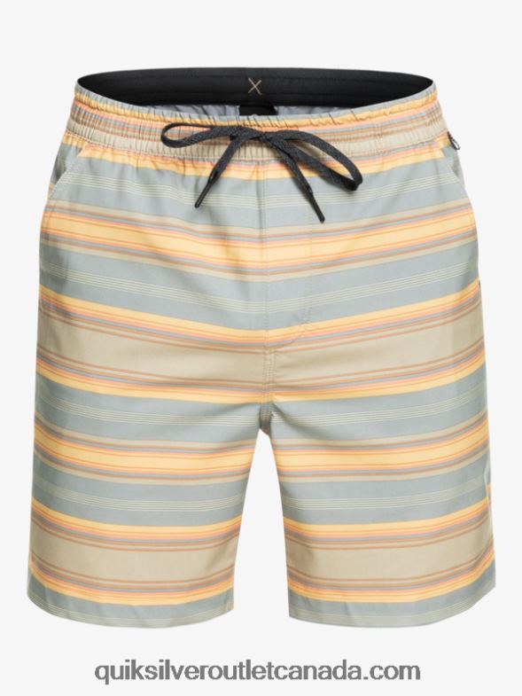 CA Quiksilver Men Taxer Print 18 Amphibian Boardshorts plaza taupe surf days stripe TX4R2104