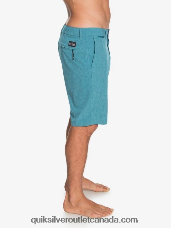 CA Quiksilver Men Union Heather Amphibian 20 Hybrid Shorts blue coral TX4R21588