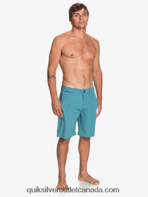 CA Quiksilver Men Union Heather Amphibian 20 Hybrid Shorts blue coral TX4R21588