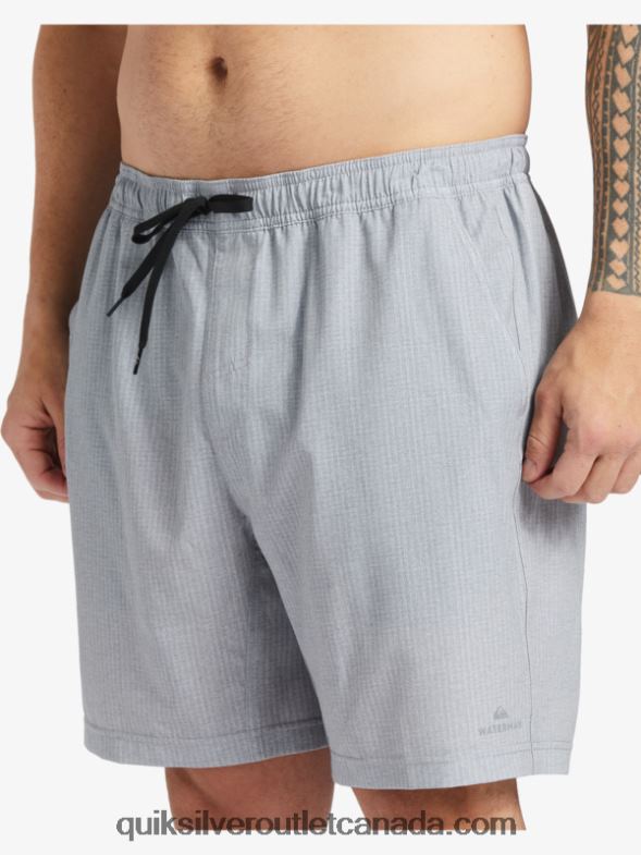 CA Quiksilver Men Waterman After Surf Stretch 20 Amphibian Boardshorts light grey heather TX4R2955