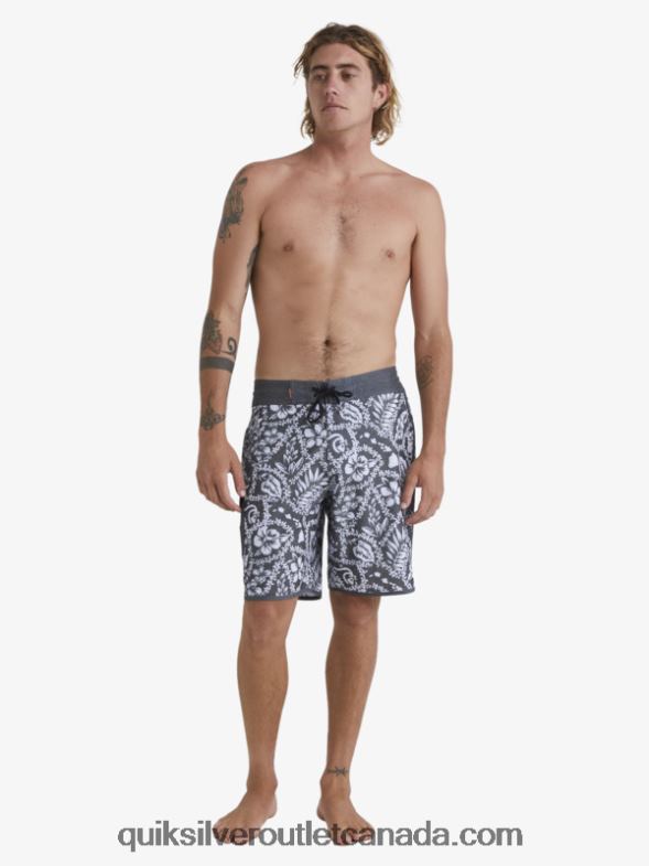 CA Quiksilver Men Waterman Arrival Lei 20 Scallop Boardshorts black arrival lei TX4R21417