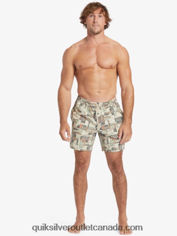 CA Quiksilver Men Waterman Canoes Reef 17 Volleys brown rice canoe TX4R2546