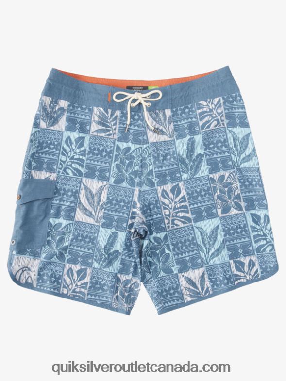 CA Quiksilver Men Waterman Leaf Boxes Scallop 20 Boardshorts ensign blue leafs bs TX4R21298