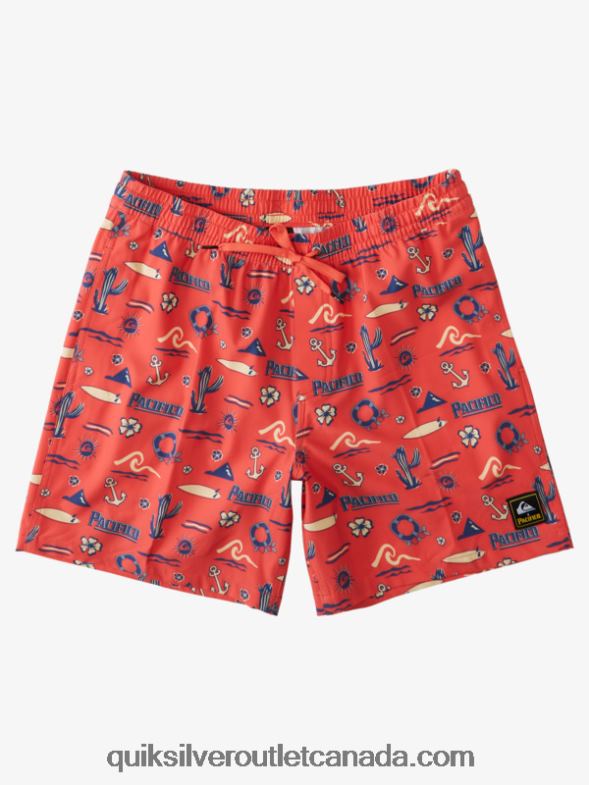 CA Quiksilver x Pacifico Men 17 Volleys red pacifico quiksilver volley TX4R21764