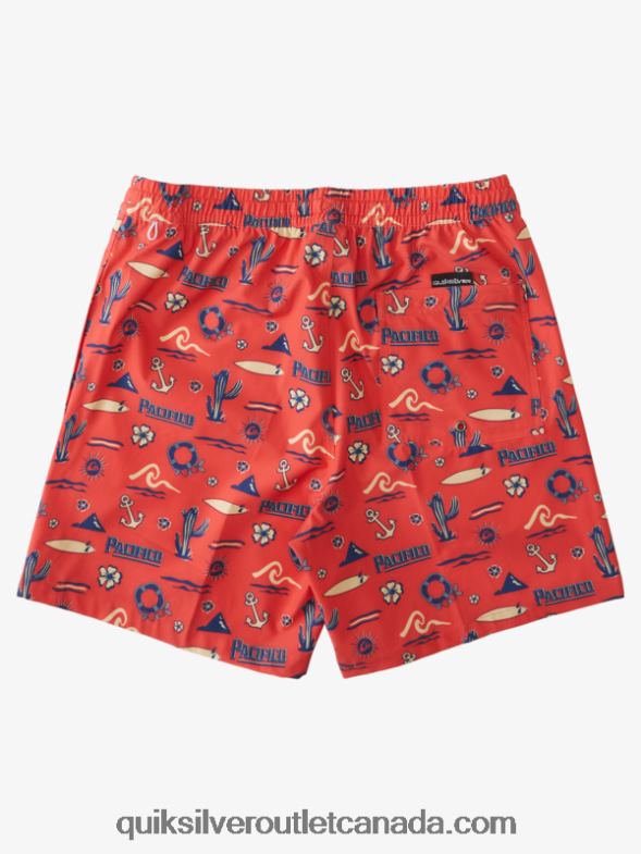CA Quiksilver x Pacifico Men 17 Volleys red pacifico quiksilver volley TX4R21764