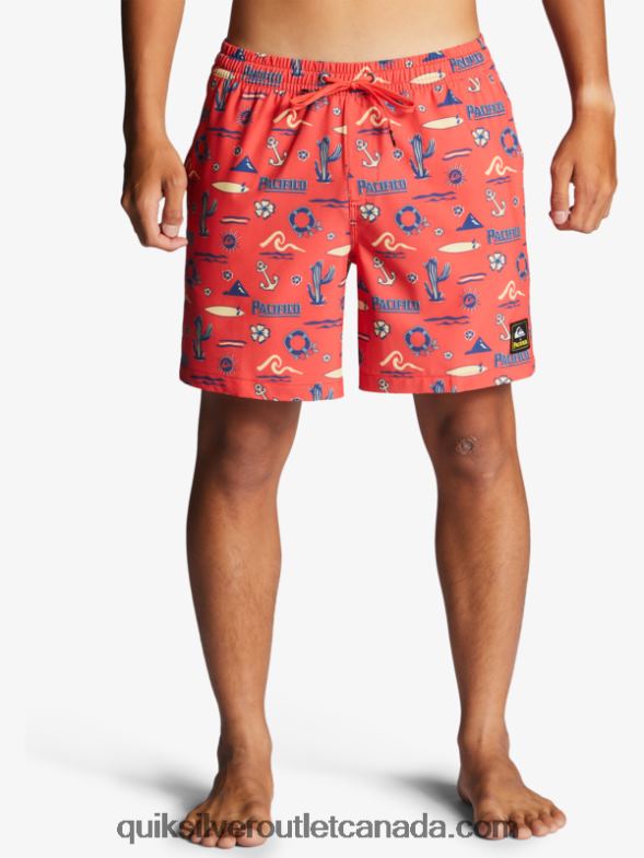 CA Quiksilver x Pacifico Men 17 Volleys red pacifico quiksilver volley TX4R21764