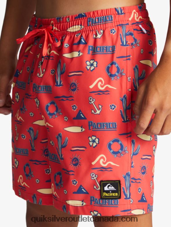 CA Quiksilver x Pacifico Men 17 Volleys red pacifico quiksilver volley TX4R21764