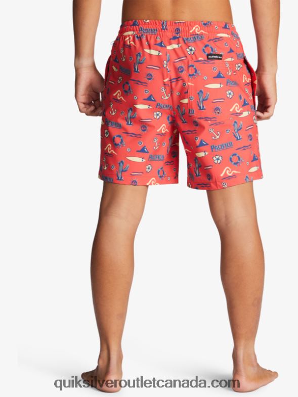 CA Quiksilver x Pacifico Men 17 Volleys red pacifico quiksilver volley TX4R21764