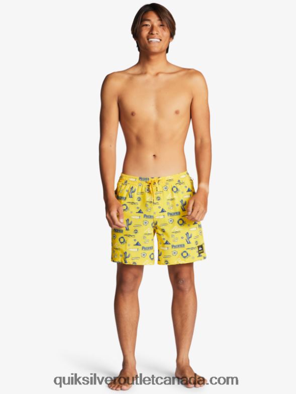 CA Quiksilver x Pacifico Men 17 Volleys yellow pacifico quik volley TX4R21763