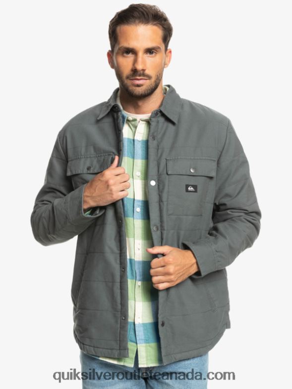 CA Quiksilver Men Downrail Canvas Chore Jacket iron gate TX4R21566