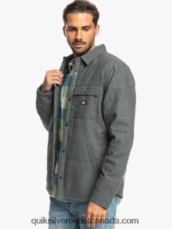 CA Quiksilver Men Downrail Canvas Chore Jacket iron gate TX4R21566
