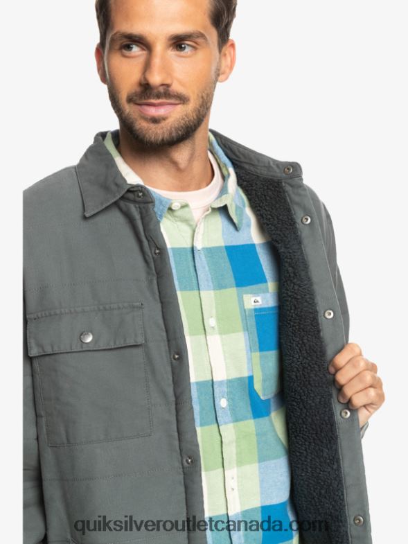 CA Quiksilver Men Downrail Canvas Chore Jacket iron gate TX4R21566