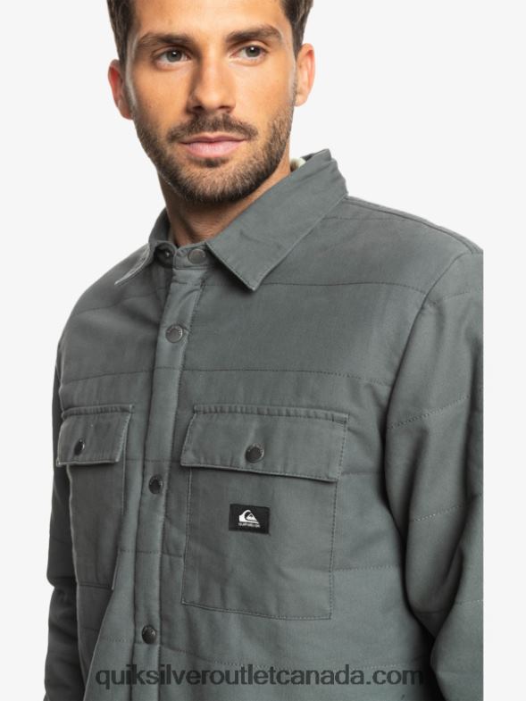 CA Quiksilver Men Downrail Canvas Chore Jacket iron gate TX4R21566