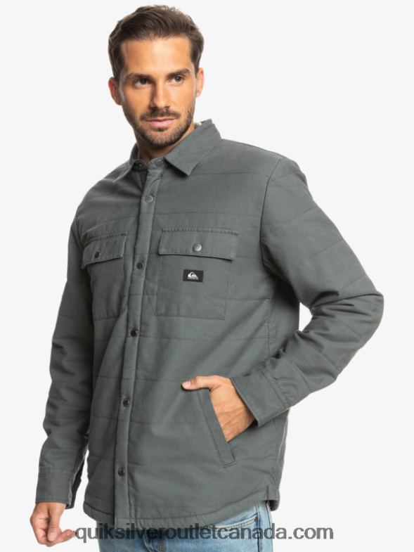 CA Quiksilver Men Downrail Canvas Chore Jacket iron gate TX4R21566
