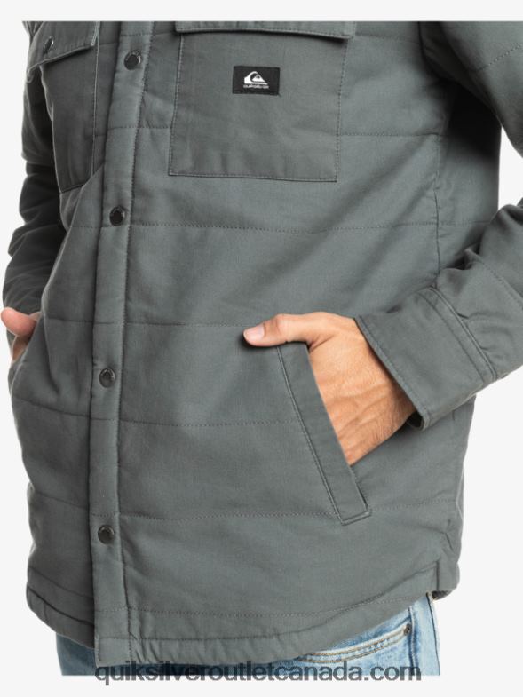 CA Quiksilver Men Downrail Canvas Chore Jacket iron gate TX4R21566