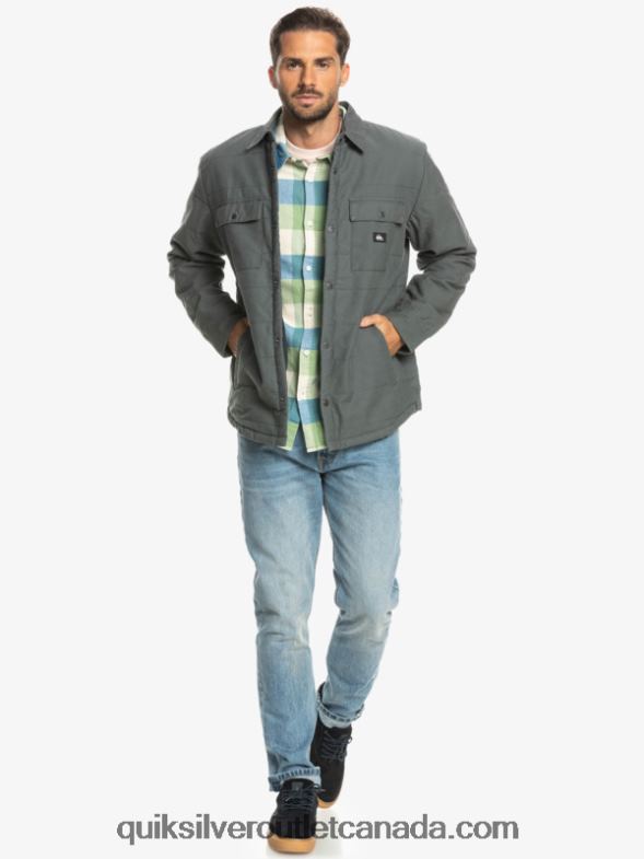 CA Quiksilver Men Downrail Canvas Chore Jacket iron gate TX4R21566