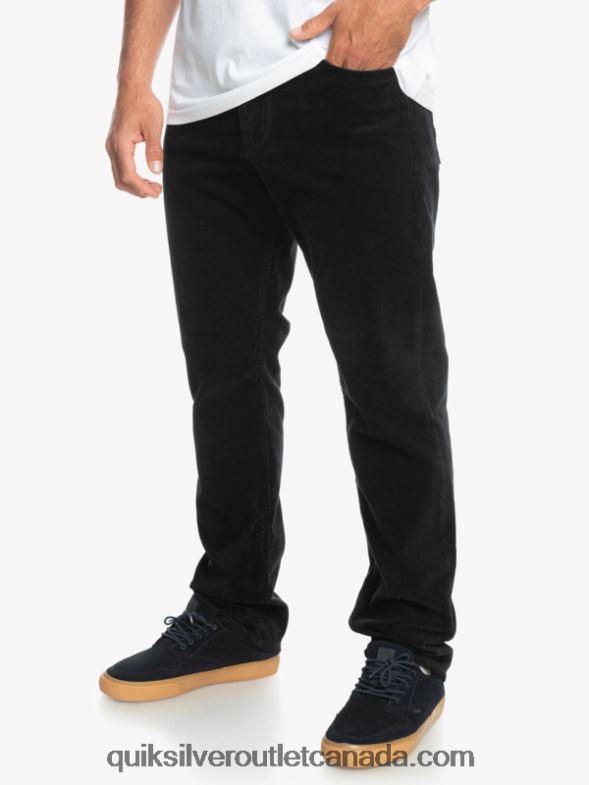 CA Quiksilver Men Kracker Cord Corduroy Pants black TX4R21546